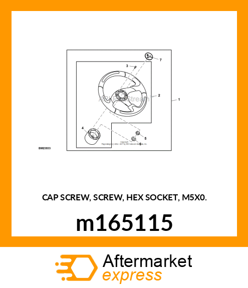 CAP SCREW, SCREW, HEX SOCKET, M5X0. m165115