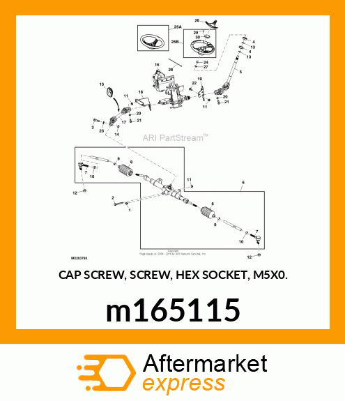 CAP SCREW, SCREW, HEX SOCKET, M5X0. m165115