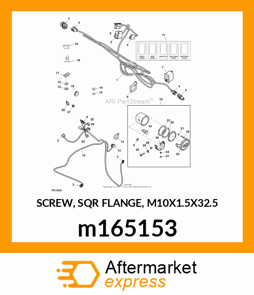 SCREW, SQR FLANGE, M10X1.5X32.5 m165153