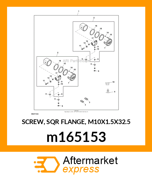 SCREW, SQR FLANGE, M10X1.5X32.5 m165153