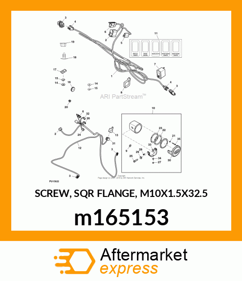 SCREW, SQR FLANGE, M10X1.5X32.5 m165153