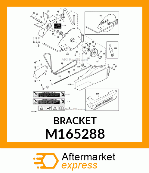 BRACKET, REAR 54HC POWER FLOW M165288