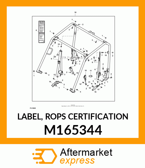 LABEL, ROPS CERTIFICATION M165344