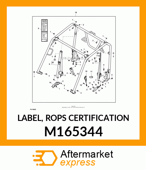 LABEL, ROPS CERTIFICATION M165344