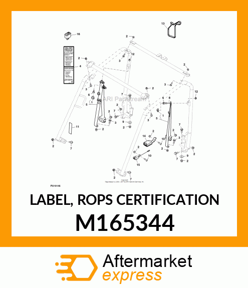 LABEL, ROPS CERTIFICATION M165344