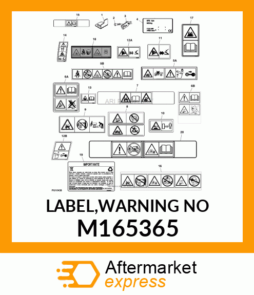 LABEL,WARNING NO M165365