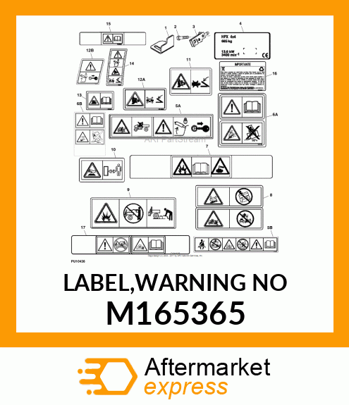 LABEL,WARNING NO M165365