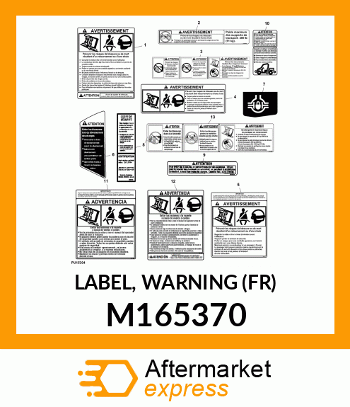 LABEL, WARNING (FR) M165370