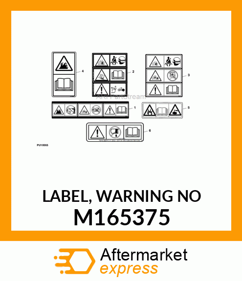 LABEL, WARNING NO M165375