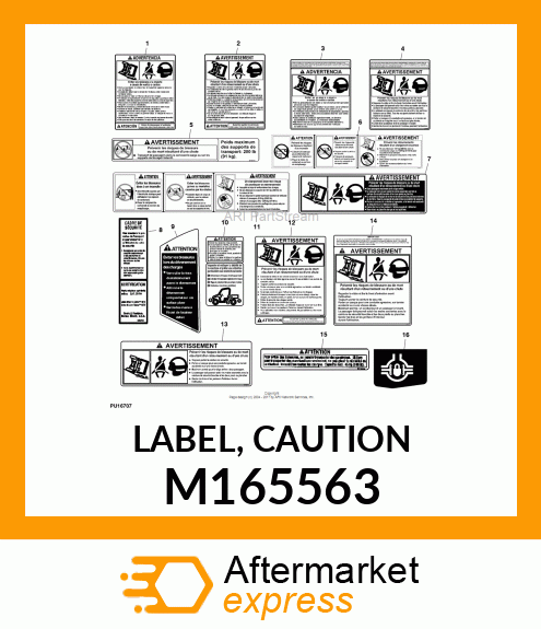 LABEL, CAUTION M165563