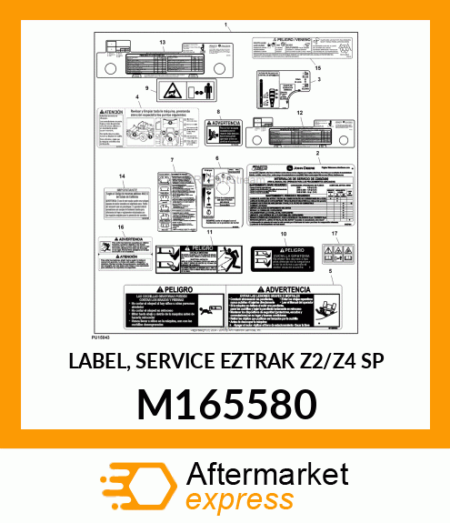 LABEL, SERVICE EZTRAK Z2/Z4 SP M165580