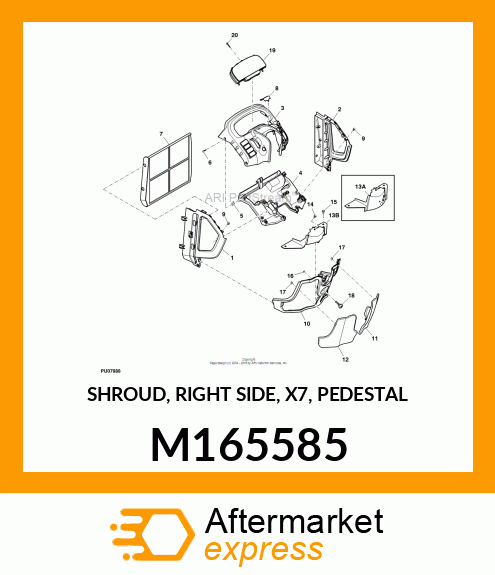 SHROUD, RIGHT SIDE, X7, PEDESTAL M165585
