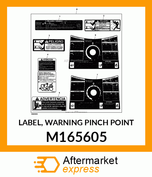 LABEL, WARNING PINCH POINT M165605