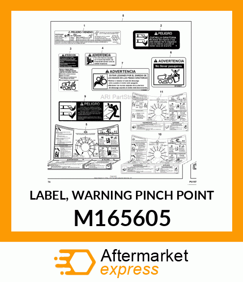 LABEL, WARNING PINCH POINT M165605