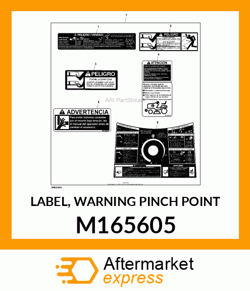 LABEL, WARNING PINCH POINT M165605