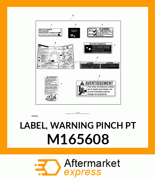 LABEL, WARNING PINCH PT M165608