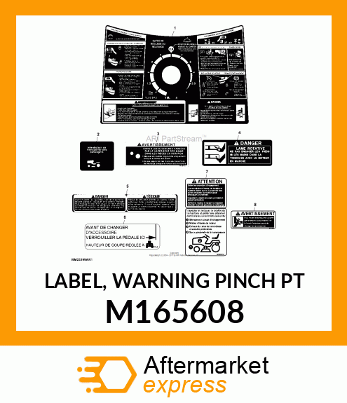 LABEL, WARNING PINCH PT M165608