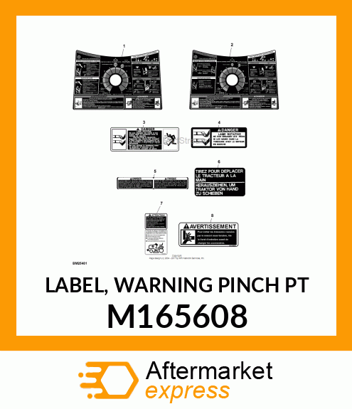 LABEL, WARNING PINCH PT M165608