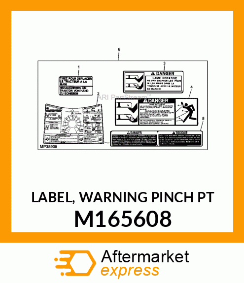 LABEL, WARNING PINCH PT M165608