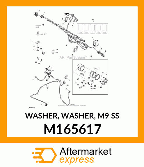 WASHER, WASHER, M9 SS M165617