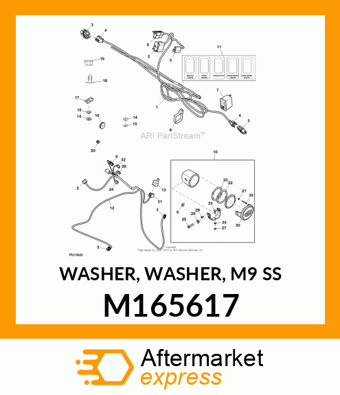 WASHER, WASHER, M9 SS M165617