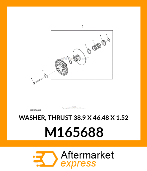 WASHER, THRUST 38.9 X 46.48 X 1.52 M165688