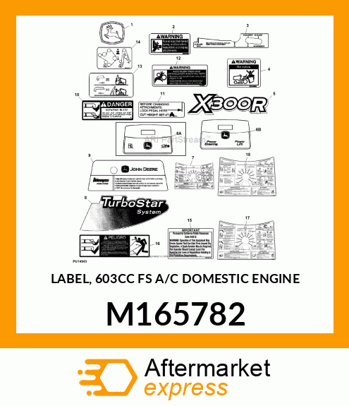 LABEL, 603CC FS A/C DOMESTIC ENGINE M165782