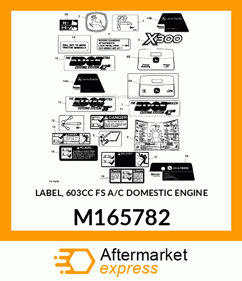 LABEL, 603CC FS A/C DOMESTIC ENGINE M165782