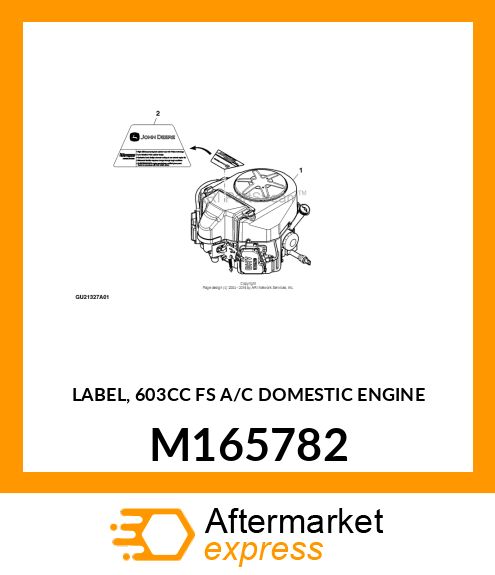 LABEL, 603CC FS A/C DOMESTIC ENGINE M165782