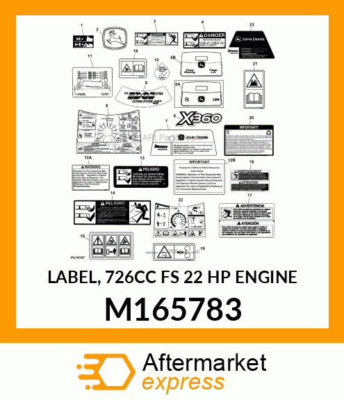 LABEL, 726CC FS 22 HP ENGINE M165783