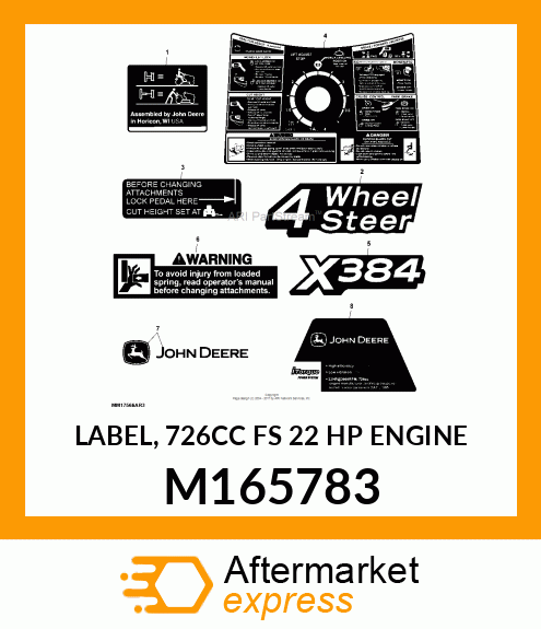 LABEL, 726CC FS 22 HP ENGINE M165783