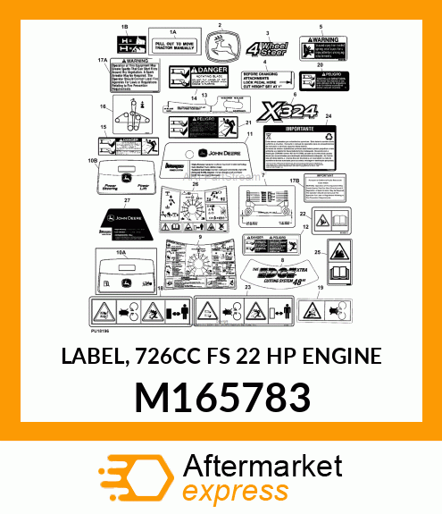 LABEL, 726CC FS 22 HP ENGINE M165783