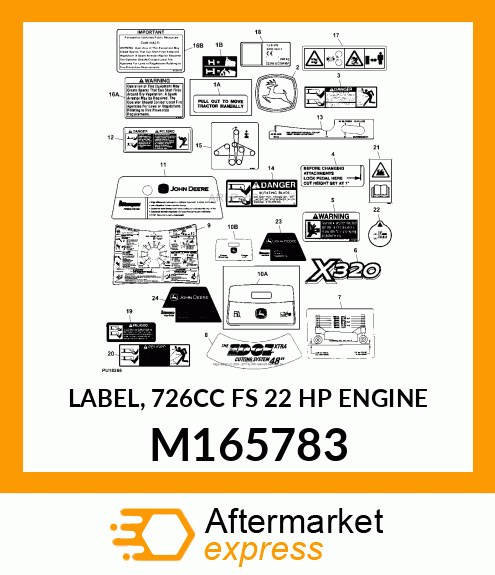 LABEL, 726CC FS 22 HP ENGINE M165783