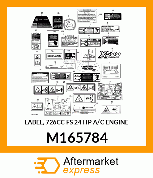 LABEL, 726CC FS 24 HP A/C ENGINE M165784