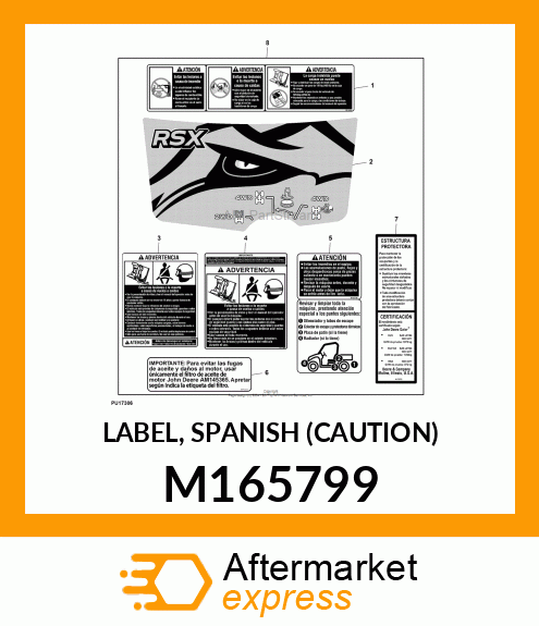 LABEL, SPANISH (CAUTION) M165799