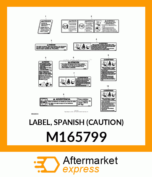 LABEL, SPANISH (CAUTION) M165799