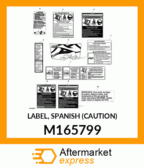 LABEL, SPANISH (CAUTION) M165799