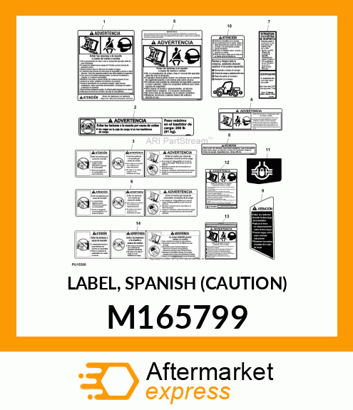 LABEL, SPANISH (CAUTION) M165799