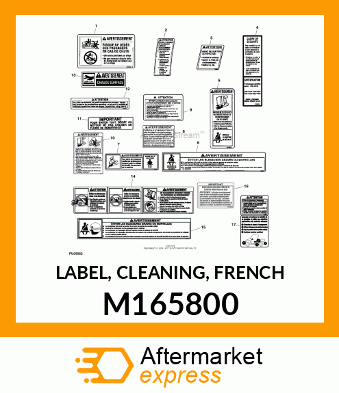 LABEL, CLEANING, FRENCH M165800