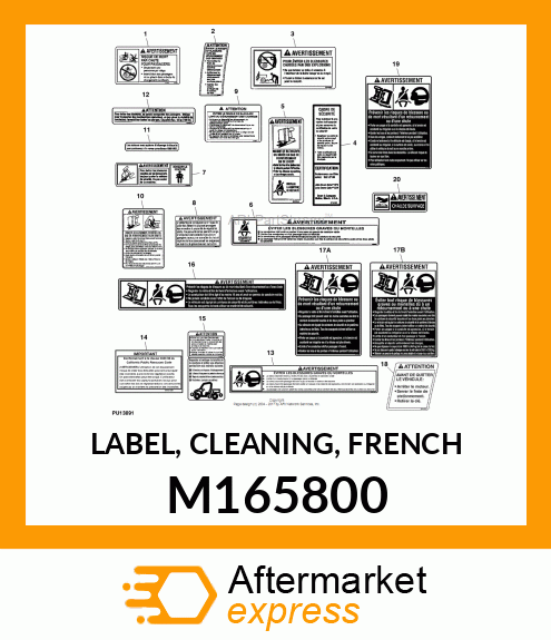 LABEL, CLEANING, FRENCH M165800