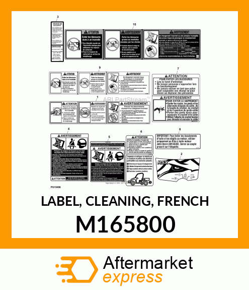 LABEL, CLEANING, FRENCH M165800