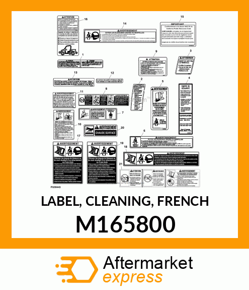 LABEL, CLEANING, FRENCH M165800