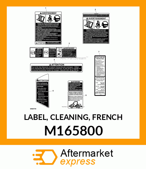 LABEL, CLEANING, FRENCH M165800