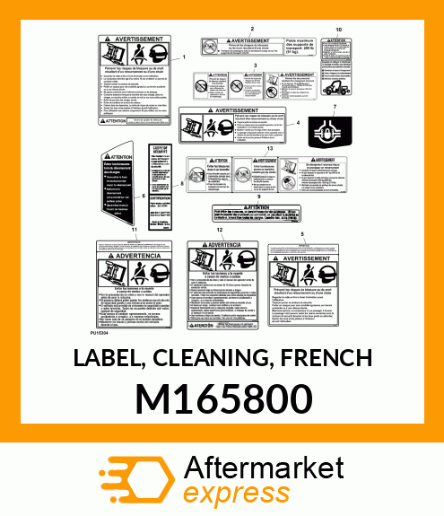 LABEL, CLEANING, FRENCH M165800