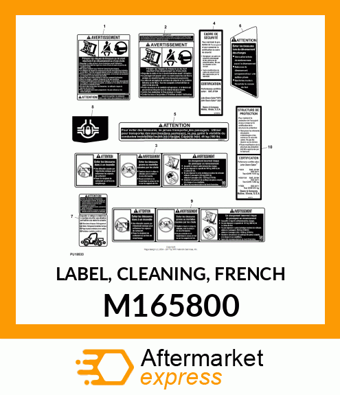 LABEL, CLEANING, FRENCH M165800