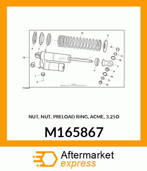 NUT, NUT, PRELOAD RING, ACME, 3.25O M165867