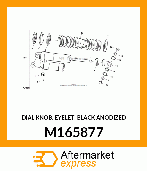 DIAL KNOB, EYELET, BLACK ANODIZED M165877