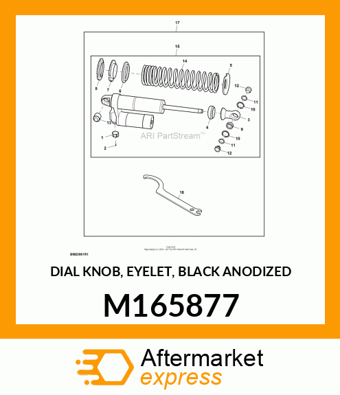 DIAL KNOB, EYELET, BLACK ANODIZED M165877