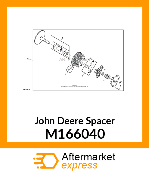 SPACER, SHIFT STOP 38.10X28.58X8.92 M166040