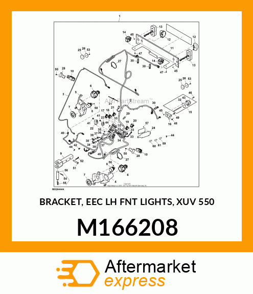 BRACKET, EEC LH FNT LIGHTS, XUV 550 M166208